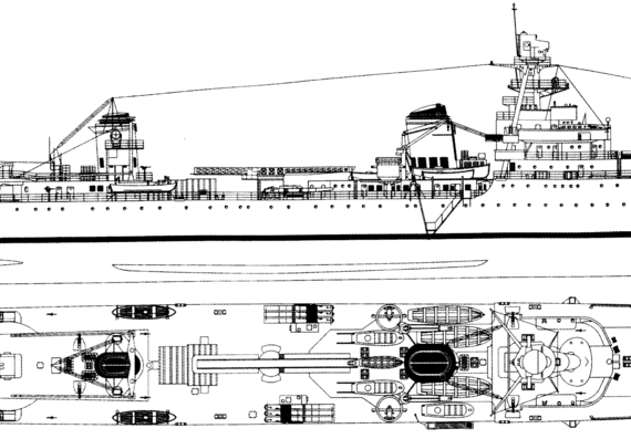Крейсер NMF Emile Bertin 1942 [Light Cruiser] - чертежи, габариты, рисунки